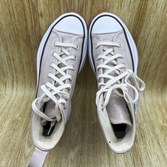 Converse Run Star Hike Hi Women's 7.5 Smoke Pink Leather Shoes Sneakers 169242C - Picture 6 of 10